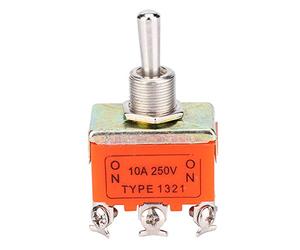 15A 250V DC Motor Switch, 3-Position Toggle Switch for Forward Stop Reverse Control, CW CCW Rotation Motor Reversing Switch, High Current Industrial Toggle Switch with 6 Screw Terminals, 2 Pack