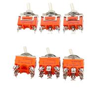 15A 250V SPST 2 4 6 Terminal ON OFF Toggle Switch Self-locking 5Pcs(E-TEN1121)