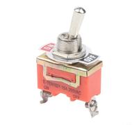 15A 250V SPST for toggle Switch 12mm Round Rocker for Car Boat Marine - Orange On Off 2 Pin Self-Locking