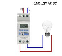 15A 30A Type Din Rail 2 wire Weekly 7 Days Programmable Digital TIME SWITCH Relay Timer Control AC 12V 24V 48V 220V 230V(15A,1NO 12V AC DC)