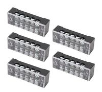 15A Bus Bar Terminal Strip Dual Row Power Distribution Block for Vehicle RV Boat with Transparent Cover for Neat Wiring