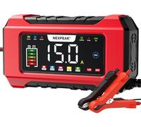 15A Car Battery Charger, 12V 15A/24V 8A Smart Fully Automatic Battery Charger with Temperature Compensation for Car Truck Motorcycle Marine Lead Acid Batteries and LiFePO4 Batteries