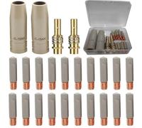 15AK MIG Welding Shield Nozzle, Aluminium Alloy and Copper with Protective Coating, Compatible with TIG 15AK MIG MAG, for Industrial Metalworking Use(24pcs-1.0mm)