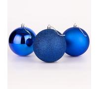 15cm/3Pcs Christmas Baubles Shatterproof Blue, Christmas Tree Decorations Ball Ornaments Balls Xmas Hanging Decorations Holiday Decor - Shiny,Matte,Glitter