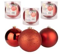 15cm/3Pcs Christmas Baubles Shatterproof Red, Christmas Tree Decorations Ball Ornaments Balls Xmas Hanging Decorations Holiday Decor - Shiny,Matte,Glitter