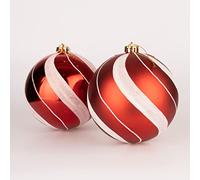 15cm/3Pcs Christmas Baubles Shatterproof Red White Candy Strips, Christmas Tree Decorations Ball Ornaments Balls Xmas Hanging Decorations Holiday Decor - Shiny,Matte,Glitter