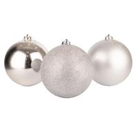 15cm/3Pcs Christmas Baubles Shatterproof Silver, Christmas Tree Decorations Ball Ornaments Balls Xmas Hanging Decorations Holiday Decor - Shiny,Matte,Glitter