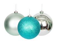 15cm/3Pcs Christmas Baubles Shatterproof Turquoise, Christmas Tree Decorations Ball Ornaments Balls Xmas Hanging Decorations Holiday Decor - Shiny,Matte,Glitter