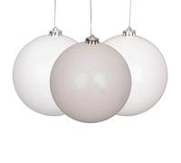 15cm/3Pcs Christmas Baubles Shatterproof White, Christmas Tree Decorations Ball Ornaments Balls Xmas Hanging Decorations Holiday Decor - Shiny,Matte,Glitter
