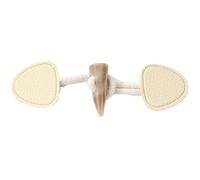 15cm 5 Pair Purple Leather Horn Toggle Closure Buttons for Leather Toggle Button Sew On Toggle Closure for Coat Jacket(Beige)