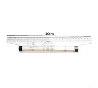 15cm and 30cm Transparent Plastic Parallel Rolling Ruler with Balance Function for Technical Drawing, Architecture Design and Engineering Drafting(30cm)