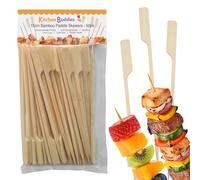 15cm Bamboo Paddle Skewers - Pack of 50 | Bamboo Cocktail Picks for Kebabs, Burgers, Appetisers, Fruit, BBQ & Crafts (50, 15cm / 6 Inch)