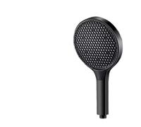 15CM Big Panel High Pressure Shower Head 3 Modes Adjustable Large Flow Showerheads Water Saving One-Key Stop Spray Nozzle(Black)