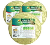 15cm Cactus Green Corn Tortillas 340g (Pack of 3) / Mexican Tortilla Wraps, Gluten Free Cactus Tortillas for Tacos, Quesadilla