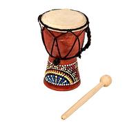 15cm Childrens' Painted African Djembe Drum Handmade with Mahogany - 3.5" diameter, includes free drum stick