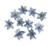 15cm Christmas Poinsettia Flowers with Gold Trim for Tree and Wreath Decorations, Non Woven Fabric, Suitable for Holiday Arrangements (35pcs)