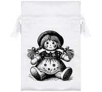 15cm 'Cute Rag Doll' Satin Drawstring Bag/Pouch (SB00118853)