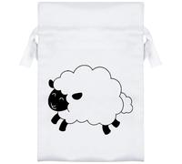 15cm 'Cute Woolly Sheep' Satin Drawstring Bag/Pouch (SB00123585)