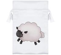 15cm 'Cute Woolly Sheep' Satin Drawstring Bag/Pouch (SB00123589)