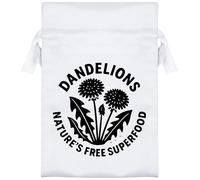 15cm 'Dandelions, Natures Free Superfood' Satin Drawstring Bag/Pouch (SB00120193)