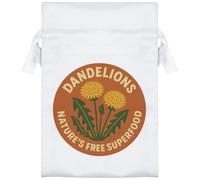 15cm 'Dandelions, Natures Free Superfood' Satin Drawstring Bag/Pouch (SB00120197)