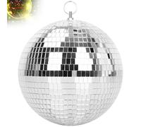 15cm Disco Mirror Ball with Stable Hanging Ring, Multi-Faceted Mirror Silver Glitter Ball for Parties Home Decor & Festival Event Wedding Lighting - Lightweight Easy to Hang Indoor Outdoor Decorations