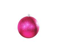 15cm Giant Christmas Baubles, Extra Large Plastic Shatterproof, 2025 Giant Christmas Baubles 150mm Extra Large Glitter Christmas Tree Baubles, Indoor Outdoor Spherical Decoration (Hot Pink)