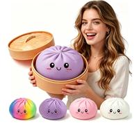 15cm Giant Dumpling Squishy, Big Jumbo Dumpling Squishy Large Huge Mega Dumplings Rainbow Stress Ball Soft Stress Relief Fidget for Adults (15cm Purple)