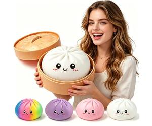 15cm Giant Dumpling Squishy, Big Jumbo Dumpling Squishy Large Huge Mega Dumplings Rainbow Stress Ball Soft Stress Relief Fidget for Adults (15cm White)