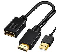 15CM HDMI to DisplayPort Adapter Converter 4K 60Hz, Active 1.4 to DP 1.2 Female Adaptor with Audio, PC to Monitor, HDMI in Display Port out Video Lead for XBOX One, NS, Mac, Not Bidirectional