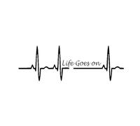 15cm Heart Beat Trackpad Life Goes On Sticker(Black,25CM)