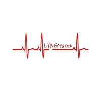 15cm Heart Beat Trackpad Life Goes On Sticker(Red,30CM)
