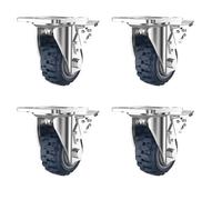 15cm Heavy Duty Swivel Casters with Locking Mechanism 4 Pack for Fur and Cart Sturdy Design High Load Capacity (Braking Wheel 12.7cm)