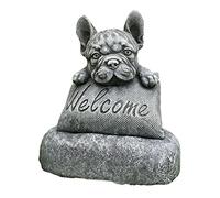 15cm High French Garden Ornaments,The Ceremony Decorated Courtyard Dog Statue Dog Lying on the Pillow Pedestals,Vivid Arts Dog Memorial Gifts