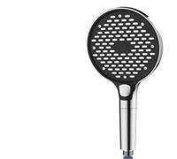 15cm High Pressure Shower Head Rainfall 3 Modes Heads Adjustable One-Key Stop Water, Bathroom Accessories(Silver New and Hose)