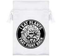15cm 'I Eat Plants That Fight Back' Satin Drawstring Bag/Pouch (SB00120105)