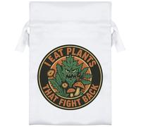 15cm 'I Eat Plants That Fight Back' Satin Drawstring Bag/Pouch (SB00120109)