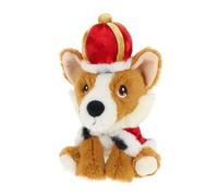 15cm Keeleco Sitting Corgi with Cape and Crown