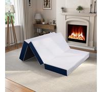 15CM Portable Memory Foam Trifold Mattress Single Folding Guest Bed in a Box Removable Cover Easy Storage 90x190CM Ideal for Travel and Home Use
