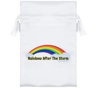 15cm 'Rainbow After The Storm' Satin Drawstring Bag/Pouch (SB00115145)