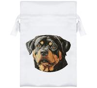 15cm 'Rottweiler Dog Portrait' Satin Drawstring Bag/Pouch (SB00119485)