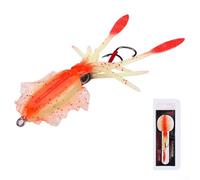 15cm Squid Trap Fishing Lures with Soft Rigged Body 55 6g UV Luminous Jig Trolling Lures for Multiple Saltwater Fish Species (A1068)