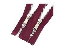 15cm to 80cm Metal Zipper Closed-End and Open-End for Jeans Bag Closure Garment Replacement Sewing Accessories 5#,Wine Red,2Pcs,Open End-40cm