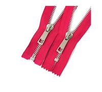 15cm to 80cm Metal Zipper Closed-End and Open-End for Jeans Bag Closure Garment Replacement Sewing Accessories 5#,Rose Red,2Pcs,Open End-40cm