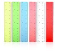 15cm Transparent Plastic Rulers 25Pcs: 6 Inch Clear Rulers Set for School Office - Colour Shatterproof Straight Edge Drawing Tools for Students Teachers - Precision Scale Metric Imperial