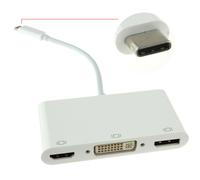 15cm USB 3.1 Type C to HDMI 4K DisplayPort & DVI 24+5 Adapter