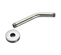 15cm Wall Shower Arm Head Extension Pipe Stainless Steel Bracket for Bathroom Home Accessories 2pcs for Shower Head Extension(Brushed silver-304)