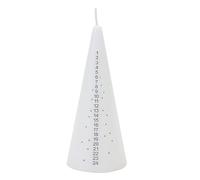 15cm White Advent Candle with Stars Christmas Cone shaped Countdown 4054