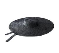 15Cm Wide Brim Straw Hat Flat Top Summer Beach Hat Women Ribbon Flat Top Hat Sun Hat