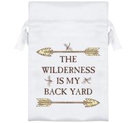 15cm 'Wilderness Is My Backyard' Satin Drawstring Bag/Pouch (SB00116413)